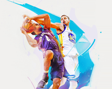 Colorfull basketball players